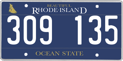 RI license plate 309135
