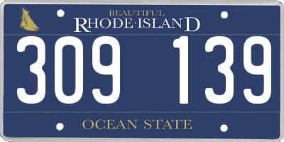 RI license plate 309139