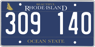 RI license plate 309140