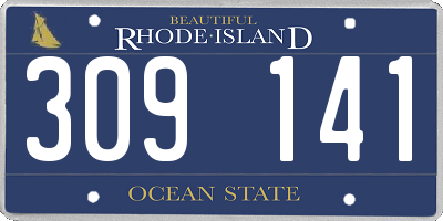 RI license plate 309141