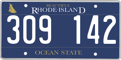 RI license plate 309142