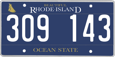 RI license plate 309143