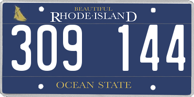 RI license plate 309144