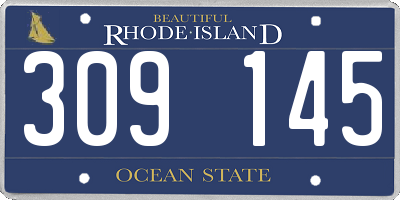 RI license plate 309145