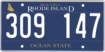 RI license plate 309147