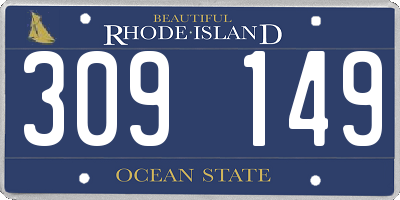 RI license plate 309149