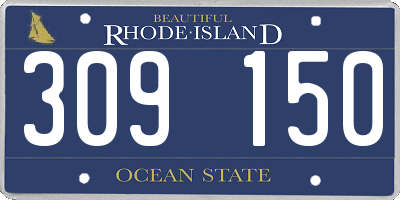 RI license plate 309150
