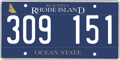 RI license plate 309151