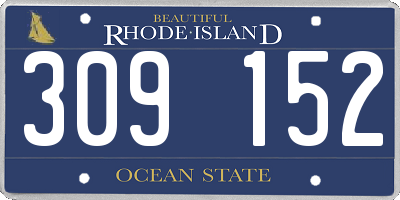 RI license plate 309152
