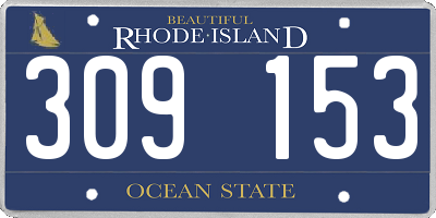 RI license plate 309153