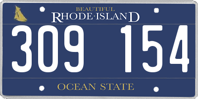 RI license plate 309154
