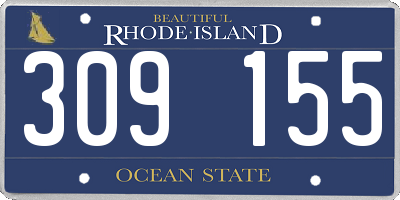 RI license plate 309155