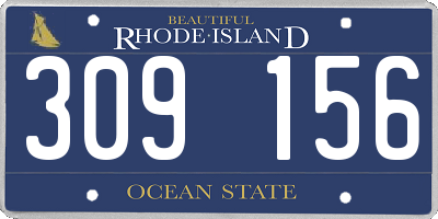 RI license plate 309156