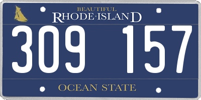 RI license plate 309157