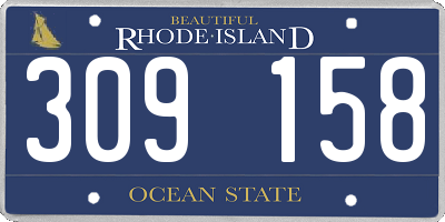 RI license plate 309158