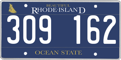 RI license plate 309162
