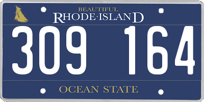 RI license plate 309164