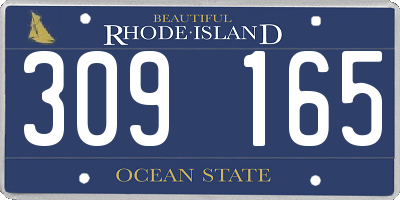 RI license plate 309165
