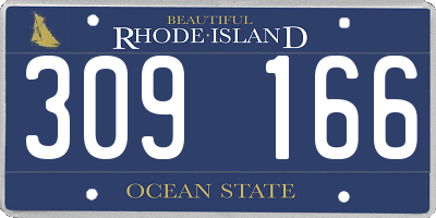 RI license plate 309166