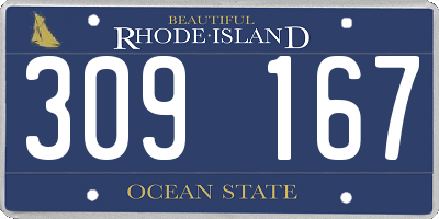 RI license plate 309167