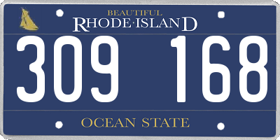 RI license plate 309168