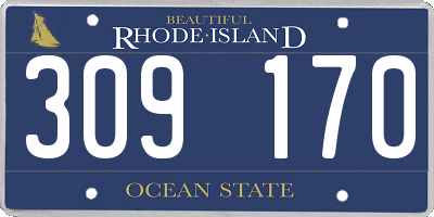 RI license plate 309170