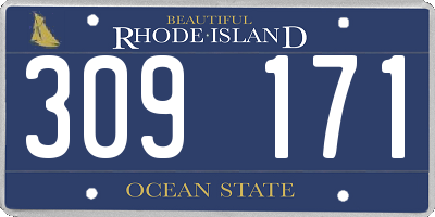 RI license plate 309171