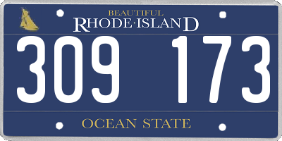 RI license plate 309173