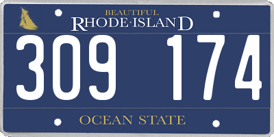 RI license plate 309174