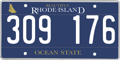 RI license plate 309176