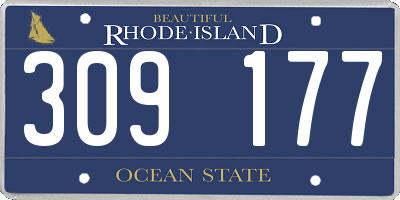 RI license plate 309177