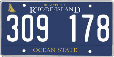 RI license plate 309178