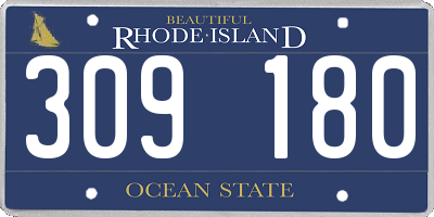RI license plate 309180