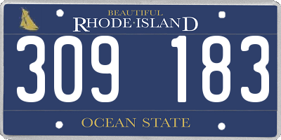 RI license plate 309183