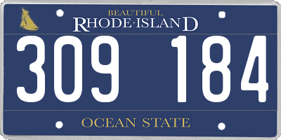 RI license plate 309184