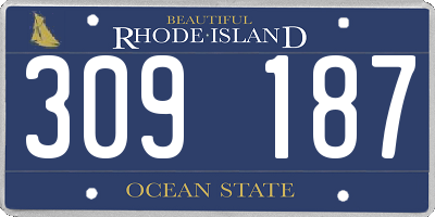 RI license plate 309187