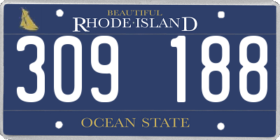 RI license plate 309188