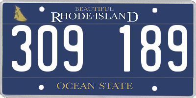 RI license plate 309189
