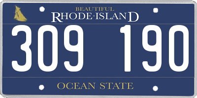 RI license plate 309190