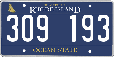 RI license plate 309193