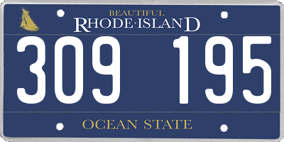 RI license plate 309195