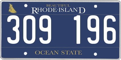 RI license plate 309196