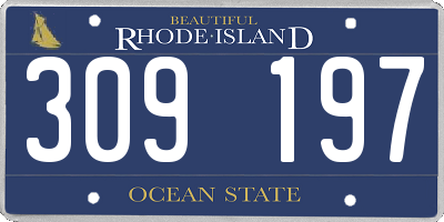 RI license plate 309197
