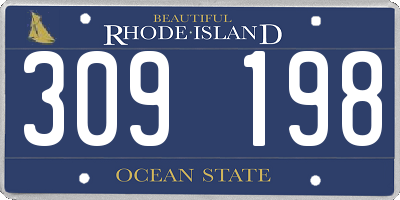 RI license plate 309198