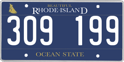 RI license plate 309199
