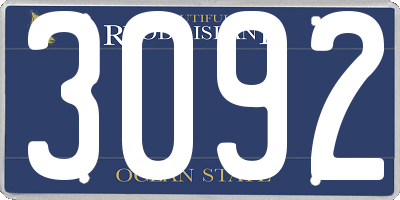 RI license plate 3092