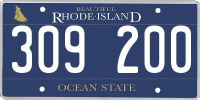 RI license plate 309200