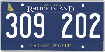 RI license plate 309202