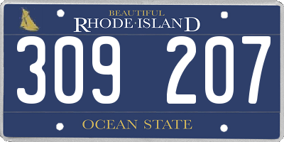 RI license plate 309207