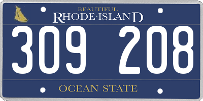 RI license plate 309208